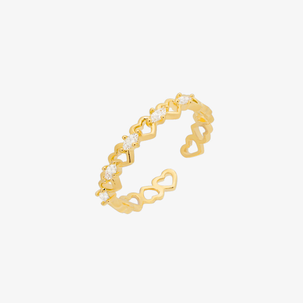 Cubic relay heart ring